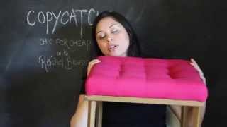 Target Threshold Tufted Ottoman in Pink and Gold Review