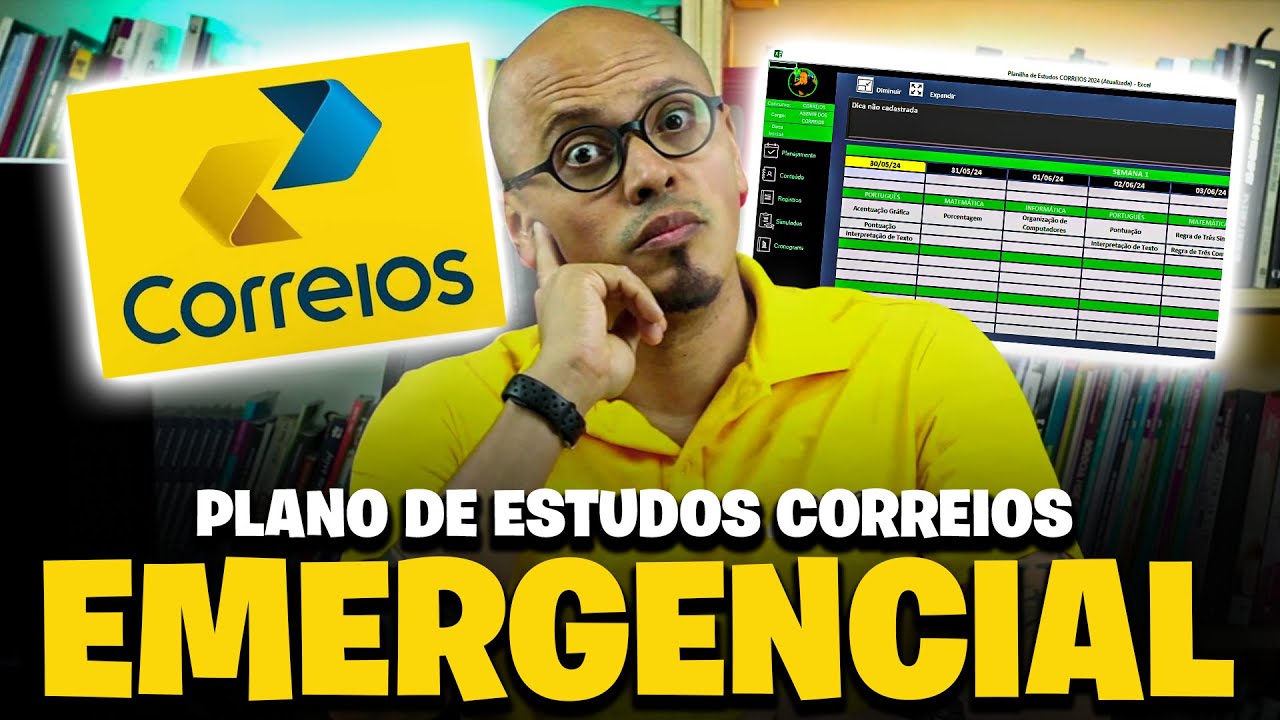 😱PLANO DE ESTUDOS EMERGENCIAL CONCURSO CORREIOS 2024