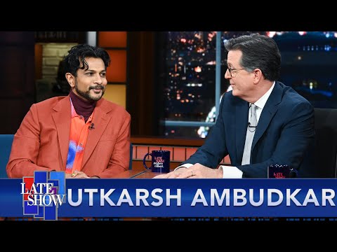 Utkarsh Ambudkar Freestyle Raps About "Lord of the Rings" For Superfan Stephen Colbert