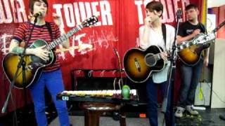 Tegan and Sara - Illegal downloading banter/Living Room - Tower Records Instore