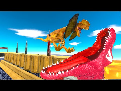 DINOSAUR PARKOUR DEATH CLIMB vs KING - Animal Revolt Battle Simulator