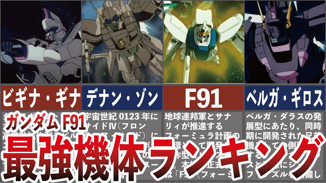 ガンダムF91最強機体ランキング