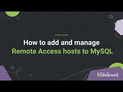 Part of a video titled How to add and manage remote access hosts to my MySQL