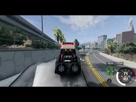 BeamNG drive-west coast bridge jump (freaking epic stunt!)