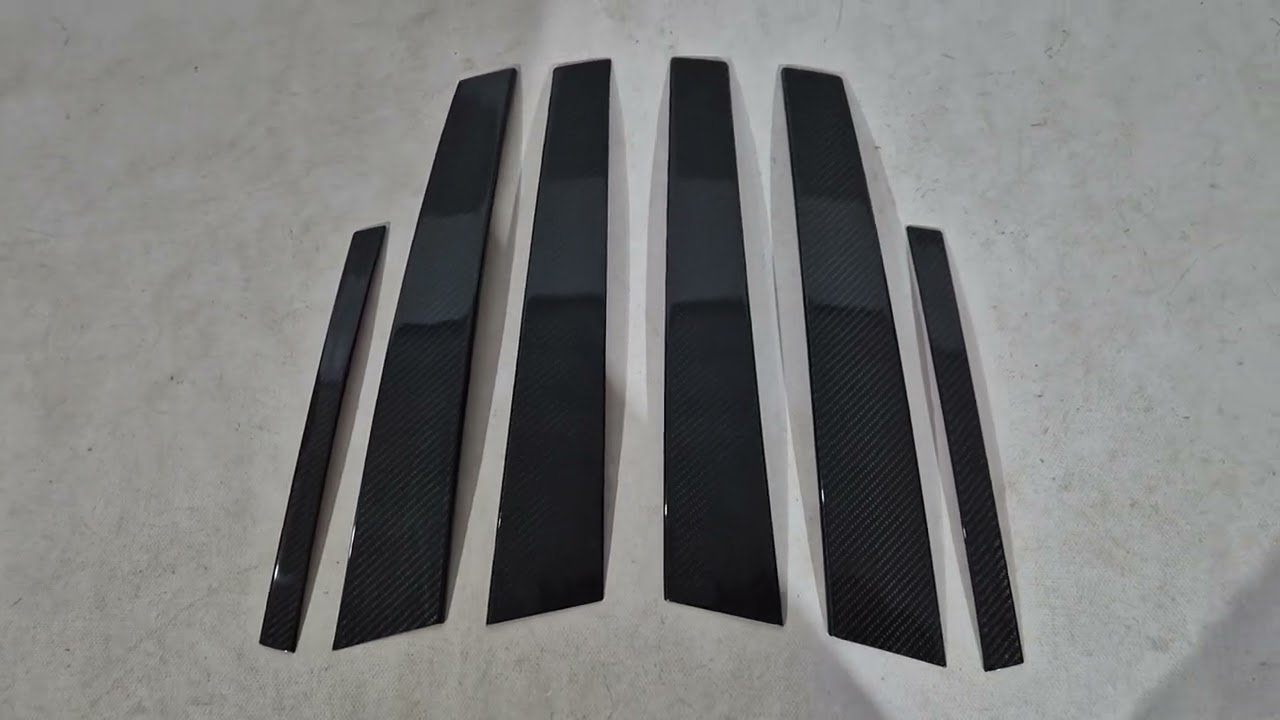 Alfa Romeo Stelvio 2016- рр. Накладки на стійки (2017-2023, Карбон) Video 1