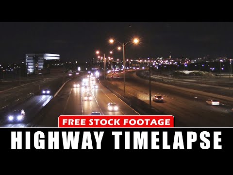Timelapse Highway Night Montreal Canada Free Stock Footage