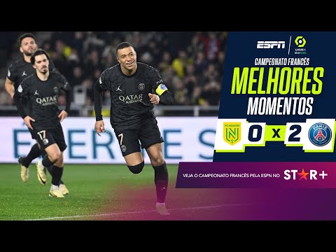 Gols e lances de Nantes x PSG