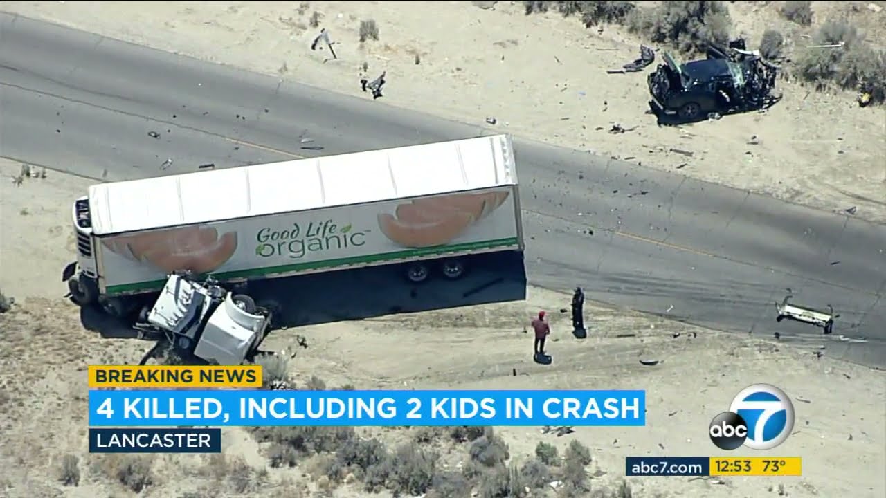 Two children, two women killed in Lancaster crash involving big rig, car | ABC7