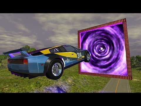 BeamNG.drive - Cars Jumping Through The Portal