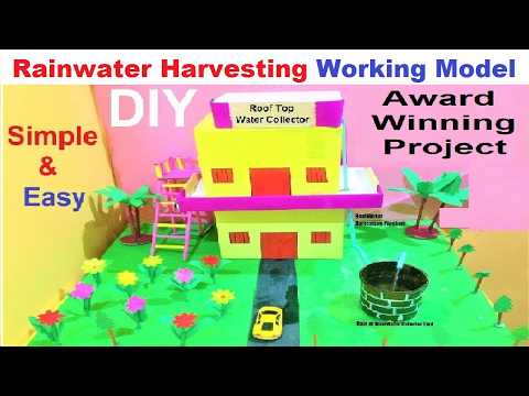 rain water harvesting working model 3d diy at home innovative and creative design howtofunda