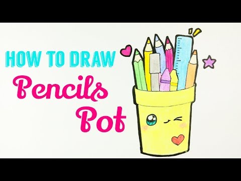 HOW TO DRAW PENCILS POT | Easy & Cute Pencil Case Drawing Tutorial For Beginne