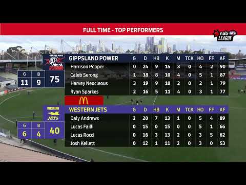 NAB LEAGUE 2019: 2ND SEMI FINAL - Gippsland Power vs Western Jets(Full Game)