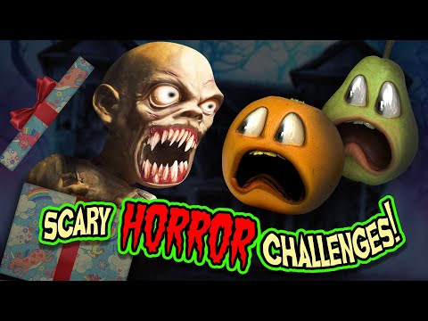 SCARY HORROR CHALLENGES!!! | Annoying Orange Supercut