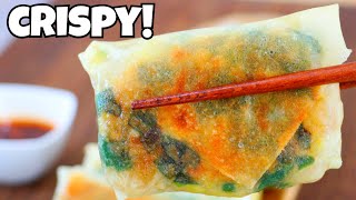 CRISPY Chive Pockets w/ Spring Roll Wrappers (Quick & Easy)!