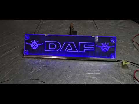 Led табличка для грузовика с надписью и логотипом "DAF", синяя подсветка - фото 2 - id-p1707767017