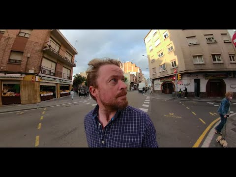 Urban Barcelona. Exploring Collblanc, multi cultural cool neighbourhood. 360 travel vlog.