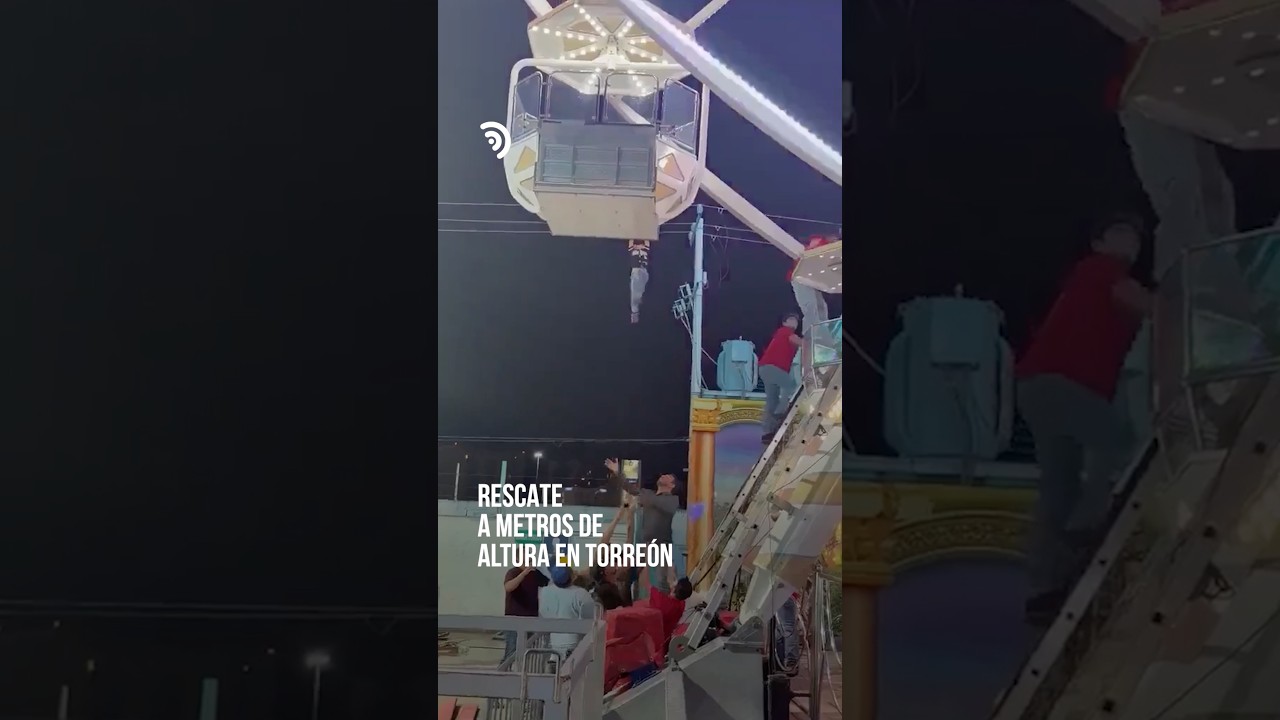 Niño queda colgado de rueda de la fortuna y sale ileso 🎡😰