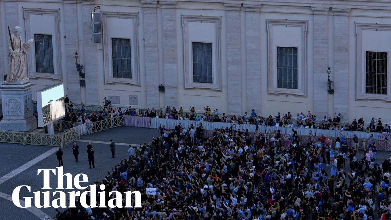 View of St Peter's Square as new pope elected – watch live