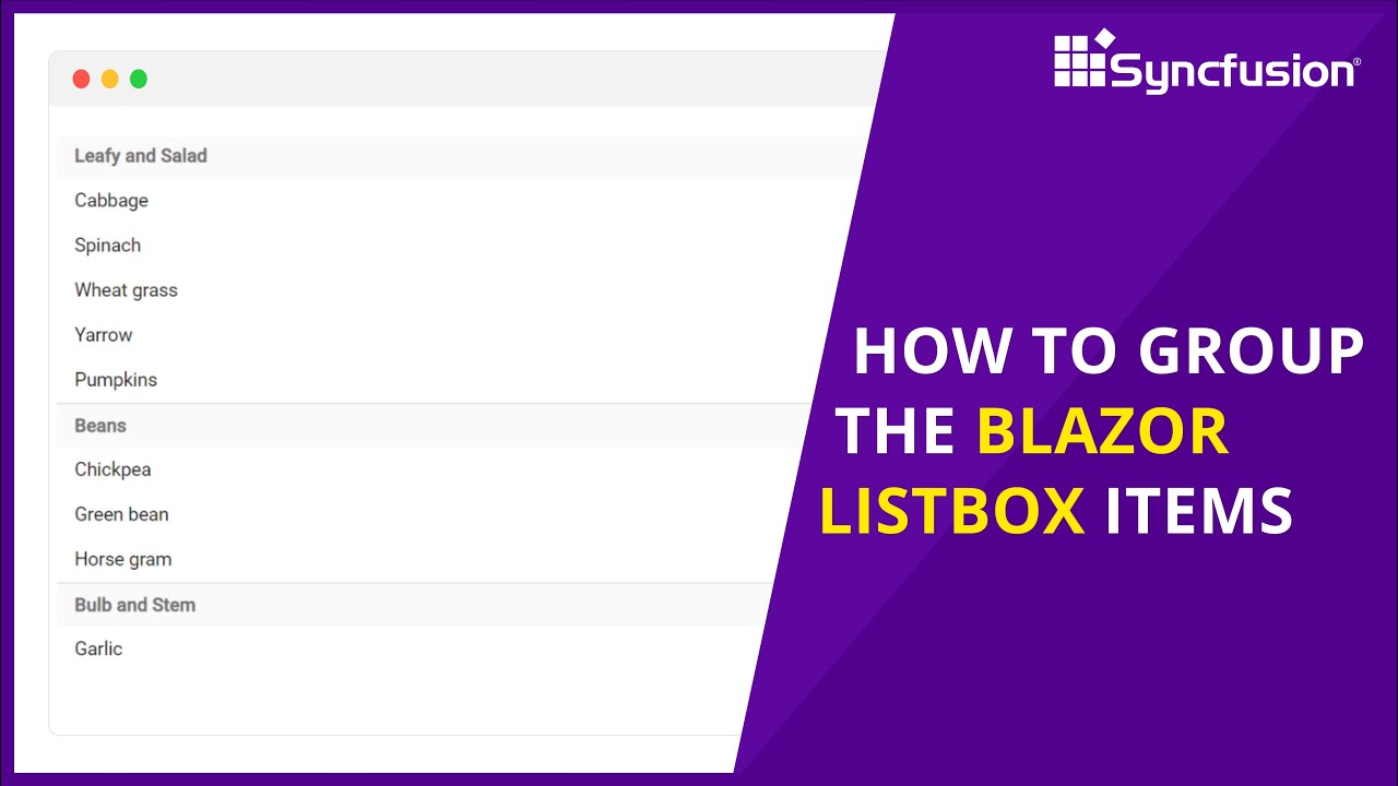 How to Group the Blazor ListBox Items