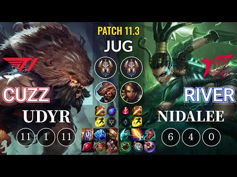 T1 Cuzz Udyr vs TLN River Nidalee Jungle - KR Patch 11.3