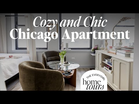 Cozy & Feminine Downtown Chicago Studio Apartment Tour | Small Space Decorating Ideas