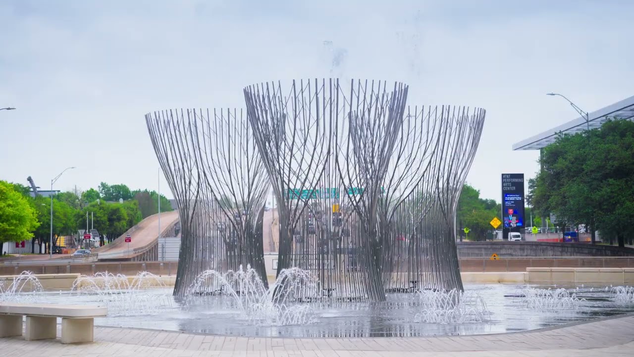 What is the function of the steel sculptures in the Nancy Best Fountain? (Response)