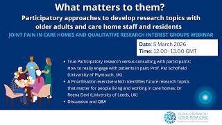 What matters to them? Participatory approaches to develop research topics with older adults and care home staff and residents 