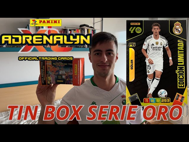 Vídeo relacionado con TIN BOX Serie ORO + 5 sobres 2025 2026 Liga de futbol, Lata Grande con cartas especiales