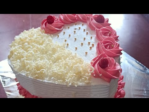 Anniversary special heart shape butterscotch flavour cake