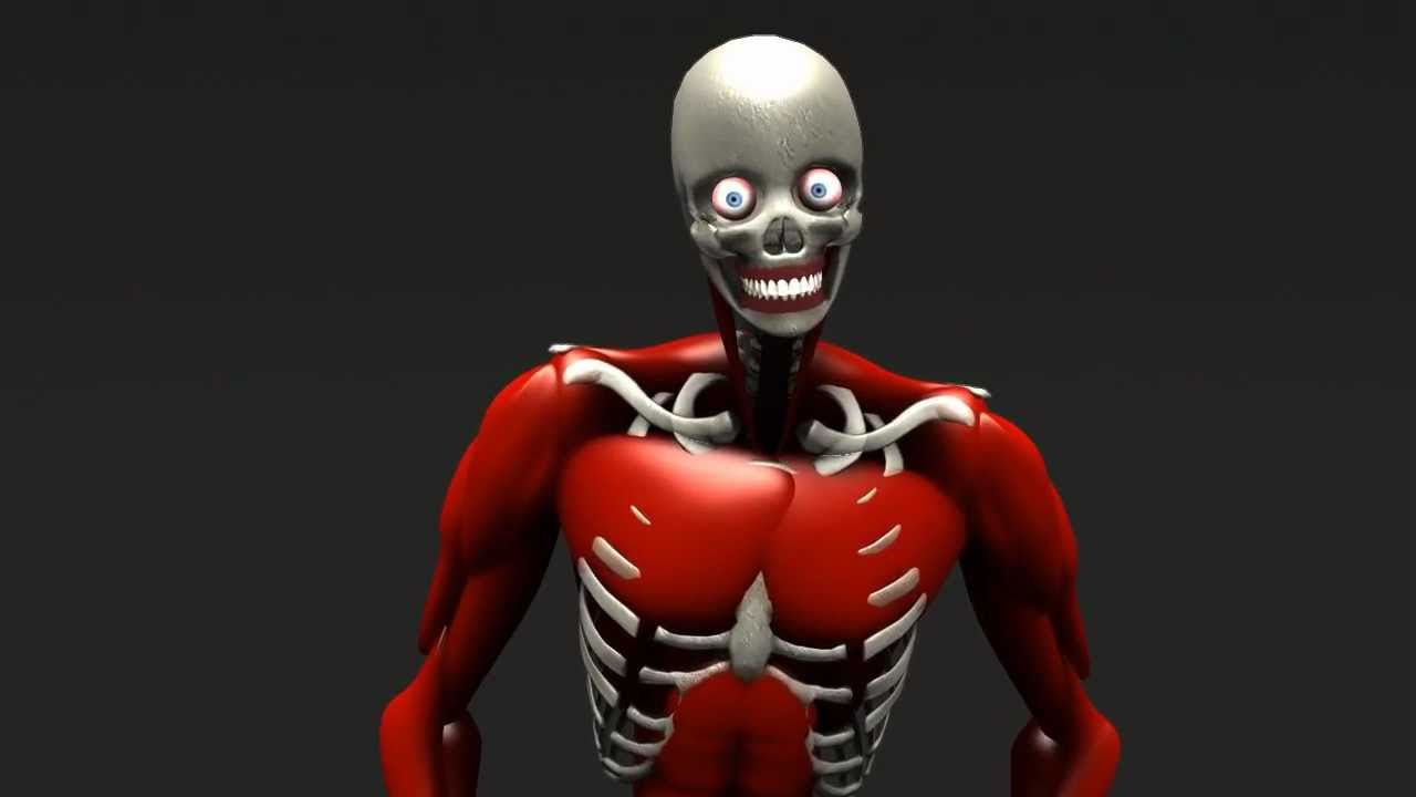Creepy Creature Human Skeleton Animation Test (Blender)