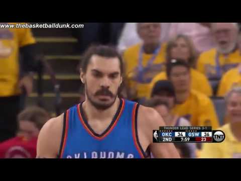 Steven Adams One-Handed Dunk | Thunder vs Warriors | Game 5 | May 26, 2016 | NBA Playoffs