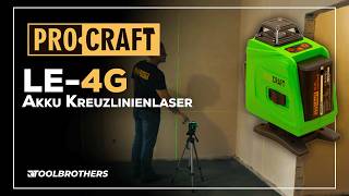 Zelený čiarový laser, krížová samonivelačná rovina PROCRAFT LE-4G
