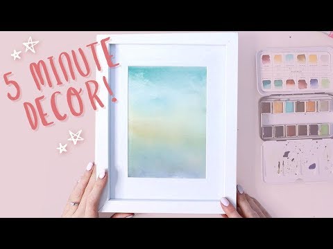 5 MINUTE WATERCOLOR ART: PART 1- Easy Abstract Painting (Beginner Tutorial)