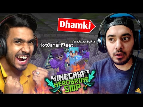Techno Gamerz and Ajju Bhai Gave us Dhamki in Herobrine SMP [Minecraft]