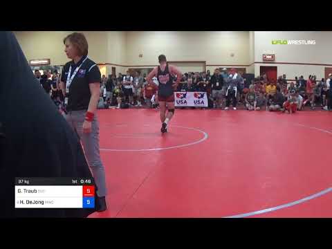2018 Marine Corps US Open/UWW Junior Freestyle 97 Rnd Of 32 - Gary Traub (OSC-) Vs. Hunter DeJong