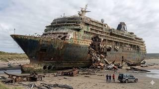 $500M Abandoned Cruise Ship Transformed into Luxury! Rust to Mirror Epoxy Floor ASMR Magic