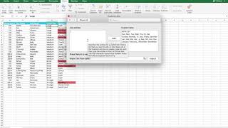 Creating a Custom Sort in Excel on Mac