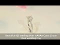 Beautiful 925 Sterling Silver AAAAA Cubic Zircon Real Wedding Ring Bride And Shine Jewelry