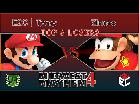 Midwest Mayhem 4  TOP 8 LOSERS - E2C | Tyroy (Mario, Sheik, Corrin) vs Zinoto (Diddy Kong)