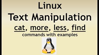 Text Processing in Linux, Unix (How to use Cat, More, Less, Find commands in Linux)