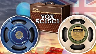 Video thumbnail for VOX AC15 - Celestion Alnico Blue vs Ceramic Greenback - Speaker Comparison by Landon Bailey