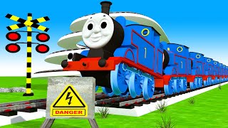 【踏切アニメ】あぶない電車 Train Thomas Jump 🚦 Fumikiri 3D Railroad Crossing Animation#1