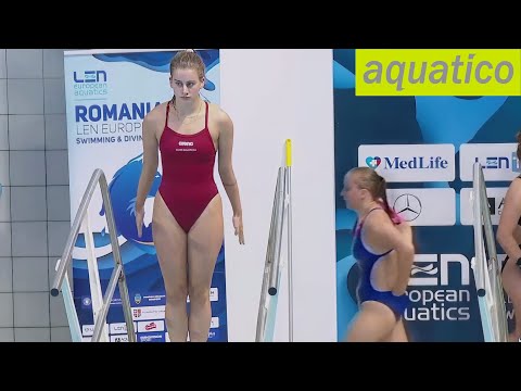 Diver Laina Remund (Switzerland) at LEN 2022 Bucharest - 1m Preliminary, Final | Beautiful diving