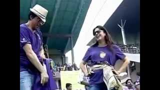 Shah Rukh Khan and Juhi Chawla dance along with #KKR players at Eden in FREECULTR Victory T-Shirts
