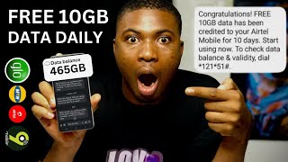 How To Get Free 10GB Data Daily in Nigeria Without Buying in 2024(All Network)MTN AIRTEL GLO 9MOBILE