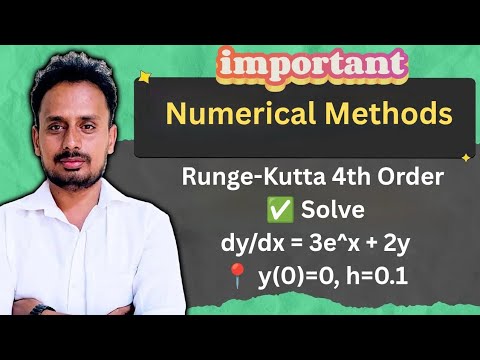 Runge-Kutta 4th Order Method | Solve dy/dx = 3e^x + 2y | Step-by-Step RK4 Solution