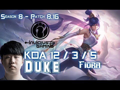 IG Duke FIORA vs KLED Top - Patch 8.16 KR Ranked