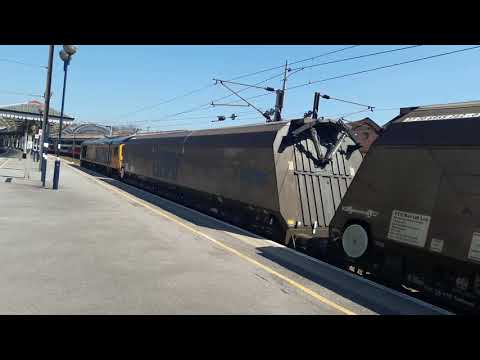 A Class 66 Goes Through York.