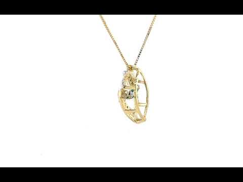 9ct Yellow Gold Diamond & Emerald Pendant & Chain 18" - 05190752 | Johnsons Jewellers