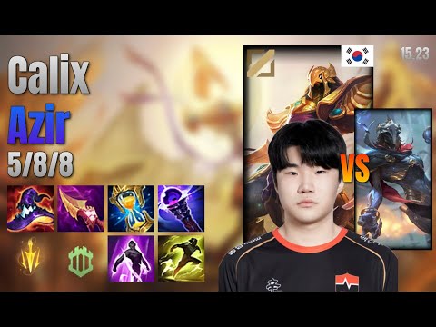 Calix Mid Azir vs Viktor lol KR solo rank Full Game 15.23 | 칼릭스 아지르 vs 빅토르